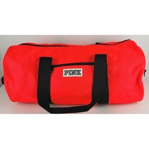 Victorias Secret Pink Neon Pink Black Spellout  Duffel Travel Sports Bag
